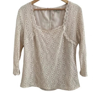 Hawthorn Womens Cream Lace Top